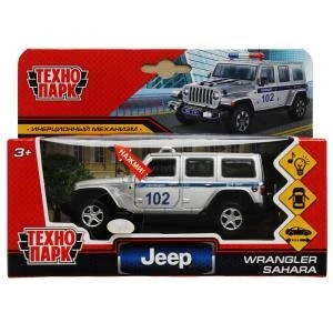 Машина металл свет-звук JEEP WRANGLER SAHARA ПОЛИЦИЯ 12 см, двер, баг, кор. Технопарк SAHARA5D-12SLPOL-SR