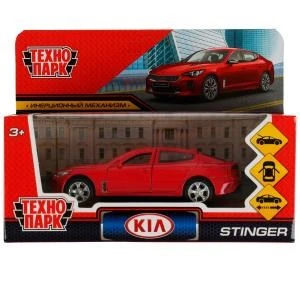 Машина металл KIA STINGER длина 12 см, двери, багаж., инерц, красный, кор. Технопарк STINGER-12-RD