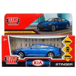 Машина металл KIA STINGER длина 12 см, двери, багаж., инерц, синий, кор. Технопарк STINGER-12-BU