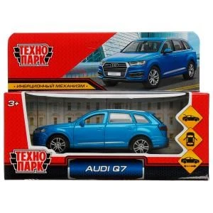 Машина металл AUDI Q7 длина 12 см, двер, багаж, инер, синий, кор. Технопарк Q7-12-BU