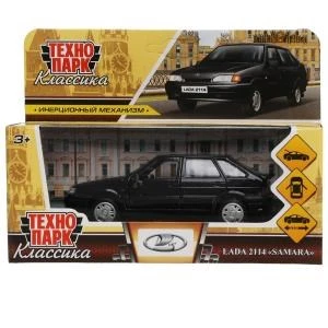 Машина металл LADA LADA-2114 "SAMARA" 12 см, двери, черный Технопарк 2114-12-BK