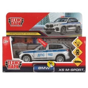 Машина металл свет-звук BMW X5 M-SPORT ПОЛИЦИЯ 12 см,дв, баг, ин, кор Технопарк X5-12SLPOL-SR