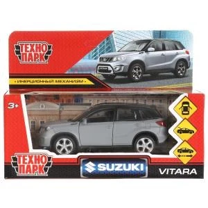 Машина металл SUZUKI VITARA S 2015 МАТОВЫЙ 12 см, двер,инерция, серый, кор. Технопарк VITARA-12FIL-GYBK