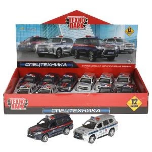 Машина металл CHEVROLET TAHOE/LEXUS LX570 12 см,двери,багаж,инер,ассорт. Технопарк TAHOELX570-12DB12-COP