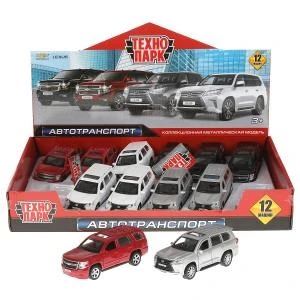 Машина металл CHEVROLET TAHOE/LEXUS LX570 12 см,двер,багаж,инерц,ассорт. Технопарк TAHOELX570-12DB12-MIX