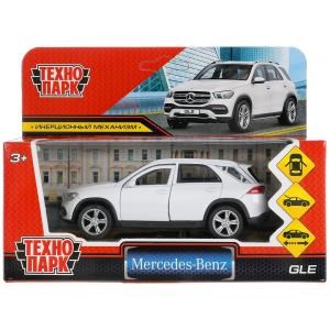 Машина металл MERCEDES-BENZ GLE 2018 12 см, двери, багаж, инер, белый, кор. Технопарк GLE-12-WH