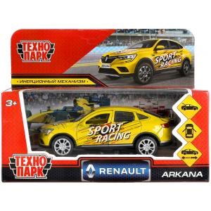 Машина металл RENAULT ARKANA СПОРТ 12 см, двери, багаж, инерц, желтый, кор. Технопарк ARKANA-12SRT-YE