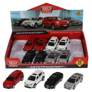 Машина металл TOYOTA CAMRY/RAV4 длина 12 см, двери, багаж, инерц, ассорт. Технопарк CAMRYRAV4-12DB12-MIX