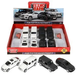 Машина металл MERCEDES-BENZ G-CLASS/MERCEDES GLE-COUPE 12см, дв,баг,асс. Технопарк GCLASSGLECO-12DB12-BEWH
