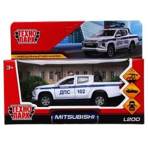 Машина металл MITSUBISHI L200 PICKUP ПОЛИЦИЯ 13 см, двери, багаж, в кор. Технопарк L200-12POL-ARMWH