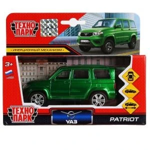 Машина металл UAZ patriot, 12 см, дв., багаж., инерц., зеленый, кор. Технопарк SB-17-81-UP4-WB
