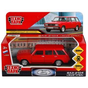Машина металл ВАЗ-2104 ЖИГУЛИ длина 12 см, двери, багаж, инерц,красный, кор. Технопарк 2104-12-RD