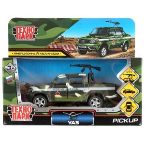 Машина металл УАЗ ПИКАП КАМУФЛЯЖ С ПУЛЕМЕТОМ 12 см Технопарк PICKUP-12MIL-ARMGN