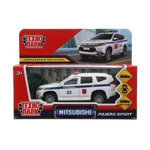 Машина металл MITSUBISHI PAJERO SPORT ПОЛИЦИЯ, 12 см, дв, баг, ин,белый,кор Технопарк PAJEROS-12POL-WH