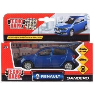 Машина металл RENAULT sandero, 12 см, двери, багаж., инерц. кор. Технопарк SB-17-61-RS-N(BU)-WB