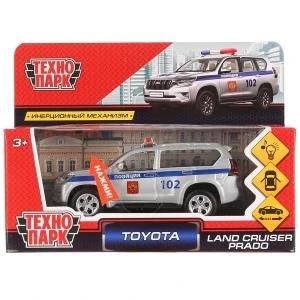 Машина металл свет-звук TOYOTA PRADO ПОЛИЦИЯ длина 12 см, двери, инерц, кор. Технопарк PRADO-P-SL