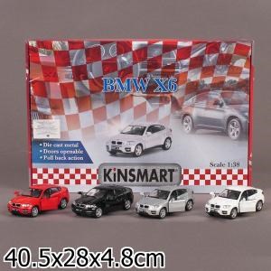 Машина металл. инерц. BMW X6 1:38 открыв. двери, в ассорт. в дисплее Kinsmart KT5336D