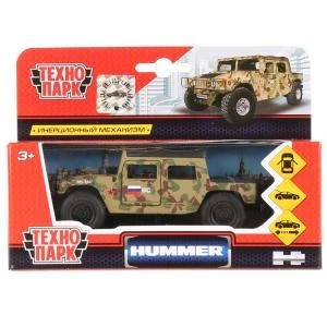 Машина металл HUMMER h1 ПИКАП, 12 см, дв., багаж., инерц., кор. Технопарк SB-18-09-H1-M(GY)-WB