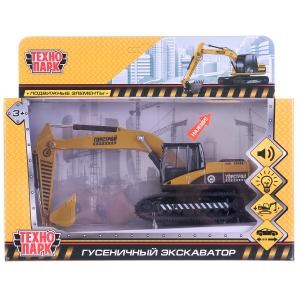 Машина металл свет-звук ГУСЕНИЧНЫЙ ЭКСКАВАТОР 17 см, инерц, подв дет, кор. Технопарк 91007S-R