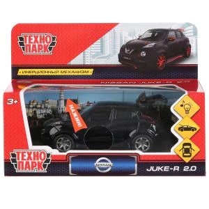 Машина металл свет-звук NISSAN JUKE-R 2.0 12 см, двери, багаж, черный, кор. Технопарк JUKE-BKM-SL
