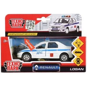 Машина металл свет-звук RENAULT logan, 12,5 см, двери, багаж., инерц., кор. Технопарк SB-13-21-1