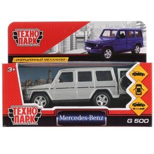 Машина металл MERCEDES-BENZ G-CLASS 12 см, двери, багаж, серебристый, кор. Технопарк G-СLASS-SL