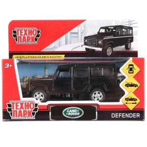 Машина металл LAND ROVER DEFENDER длина 12 см, двери, багаж, черный, кор. Технопарк DEFENDER-BK