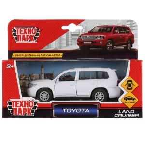 Машина металл TOYOTA LAND CRUISER длина 12,5 см, двери, инерц, белый, кор. Технопарк CRUISER-WT