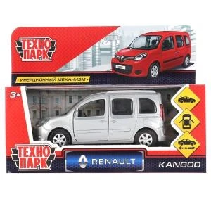 Машина металл RENAULT KANGOO 12 см, двери, багаж, инерц, серебристый, кор. Технопарк KANGOO-SL