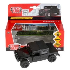 Машина металл HUMMER h1 ПИКАП, 12 см, дв., багаж., инерц., черн., кор. Технопарк SB-18-09-H1-N(B)-WB