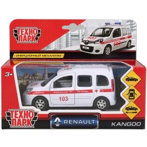 Машина металл RENAULT KANGOO СКОРАЯ 12 см, двер, баг, инер, кор. Технопарк KANGOO-AMB