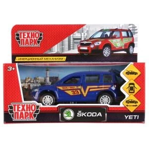 Машина металл SKODA YETI СПОРТ длина 12 см, двери, багаж, инерц, кор. Технопарк YETI-S