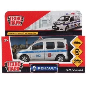 Машина металл RENAULT KANGOO ПОЛИЦИЯ 12 см, двери, баг, инерц. кор. Технопарк KANGOO-P