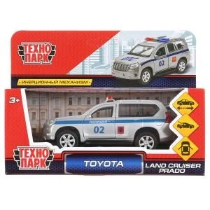 Машина металл TOYOTA PRADO ПОЛИЦИЯ длина 12 см, двери, багаж, инерц, кор. Технопарк PRADO-P