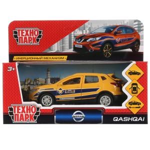 Машина металл NISSAN QASHQAI СПОРТ, 12 см, дв, баг, инерц,желтый ,кор. Технопарк QASHQAI-S