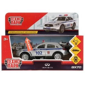 Машина металл свет-звук NISSAN INFINITI QX70 ПОЛИЦИЯ 12 см, дв,баг, ин, кор. Технопарк QX70-P-SL