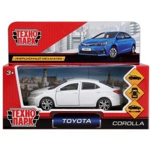 Машина металл TOYOTA COROLLA длина 12 см, двери, багаж, инерц, белый, кор. Технопарк COROLLA-WT