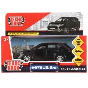 Машина металл MITSUBISHI OUTLANDER 12 см, двери, багаж, инерц, черный, кор. Технопарк OUTLANDER-BK