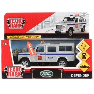 Машина металл свет-звук LAND ROVER DEFENDER ПОЛИЦИЯ 12 см, дв, баг, ин, кор. Технопарк DEFENDER-P-SL