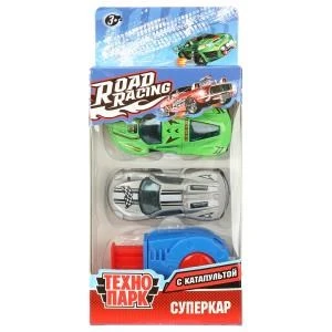 Машина металл ROAD RACING набор СУПЕРКАР 7,5 см, 2 шт,в ассорт, кор. Технопарк RR-SET-65022-R (480)