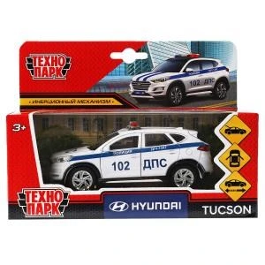 Машина металл HYUNDAI TUCSON ПОЛИЦИЯ, 12см, двери, багаж., инер, белый, кор. Технопарк TUCSON-12POL-WH