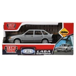 Машина пластик LADA LADA-2114 "SAMARA" без дверей, 11 cm,  серебристый кор. Технопарк 2114-11PL-SR