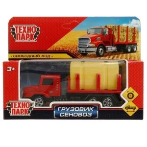 Модель пластик ГРУЗОВИК сеновоз, 12 см, кор. Технопарк 2028096-HAYTRUCK-R