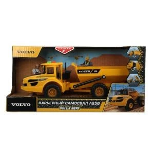 Модель пластик свет-звук VOLVO КАРЬЕРНЫЙ САМОСВАЛ 26 см, двер, инерц, кор. Технопарк HAULERA25G-25PL-YE (24)