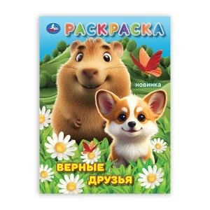 Верные друзья. Раскраска. 214х290 мм. Скрепка. 16 стр. Умка 978-5-506-10559-6