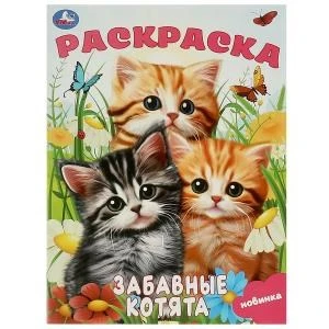 Забавные котята. Раскраска. 214х290 мм. Скрепка. 16 стр. Умка 978-5-506-09245-2