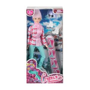 Кукла 29см София, сноуборд ,акс., руки и ноги сгиб., кор. КАРАПУЗ SSET1-S-JP