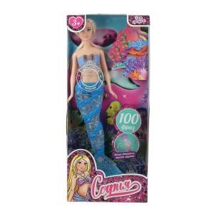 Кукла 29см София русалка, 100 фраз, пласт. свет. хвост, кор. КАРАПУЗ MPL5-S-JP