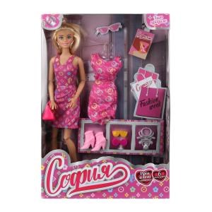 Кукла 29см София, руки и ноги сгиб., платье, акс., кор. КАРАПУЗ DRESSFW1-S-BB-WOD