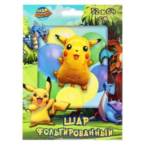 Шар фольгированная фигура пикачу 52*64 см ЧУДО ПРАЗДНИК FBF-114573-PK